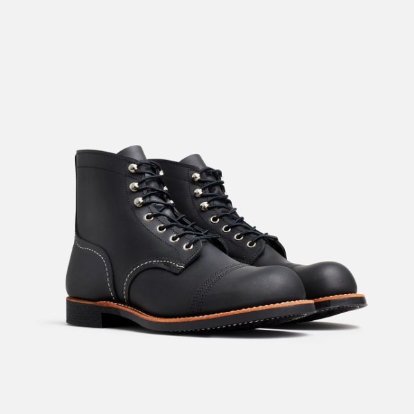 Men's Red Wing 6-Inch Harness Leather Heritage Shoes Black | NZ2189BYU
