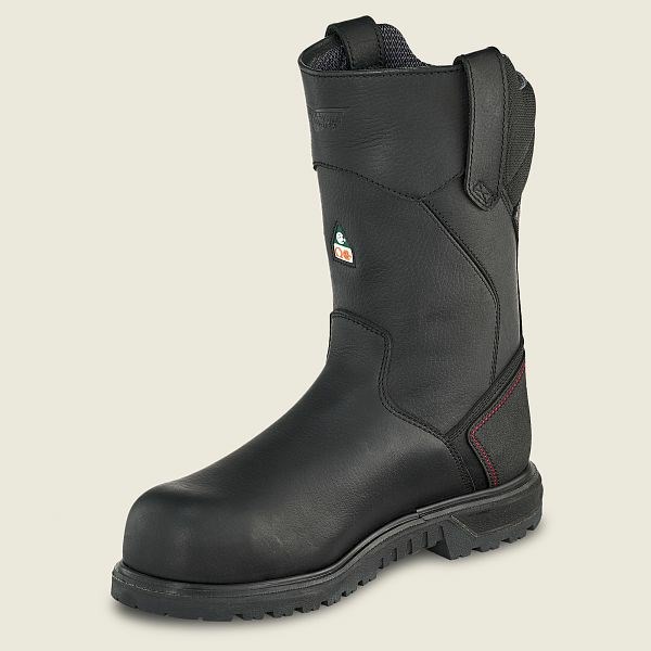 Men's Red Wing Brnr XP 11-inch Waterproof, Insulated, CSA Pull-On Boot Safety Toe Boots Black | NZ8193YEV