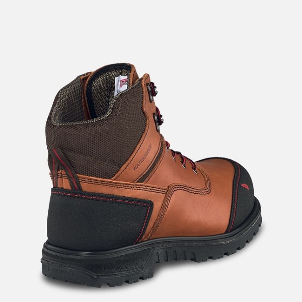 Men's Red Wing Brnr XP 6-inch Waterproof Safety Shoes Brown | NZ8614VMB