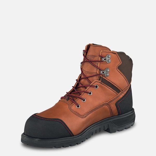 Men's Red Wing Brnr XP 6-inch Waterproof Safety Shoes Brown | NZ8614VMB