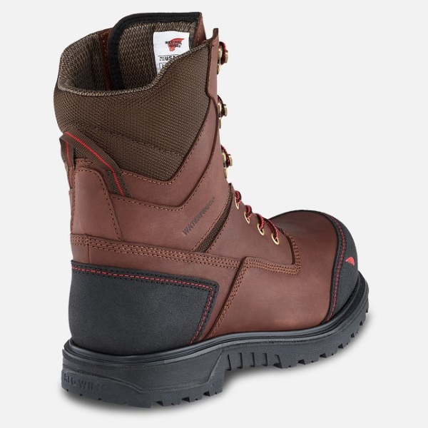 Men's Red Wing Brnr XP 8-inch Insulated, Waterproof Safety Shoes Brown | NZ4681IJW