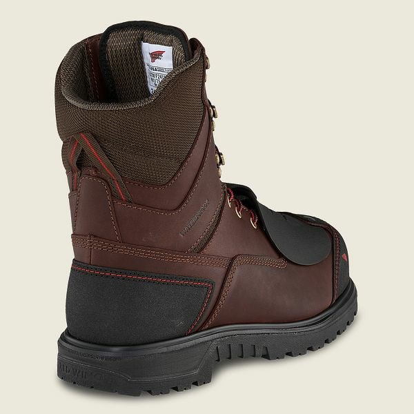 Men's Red Wing Brnr XP 8-inch Waterproof Safety Toe Metguard Boot Work Boots Black | NZ0834MJS