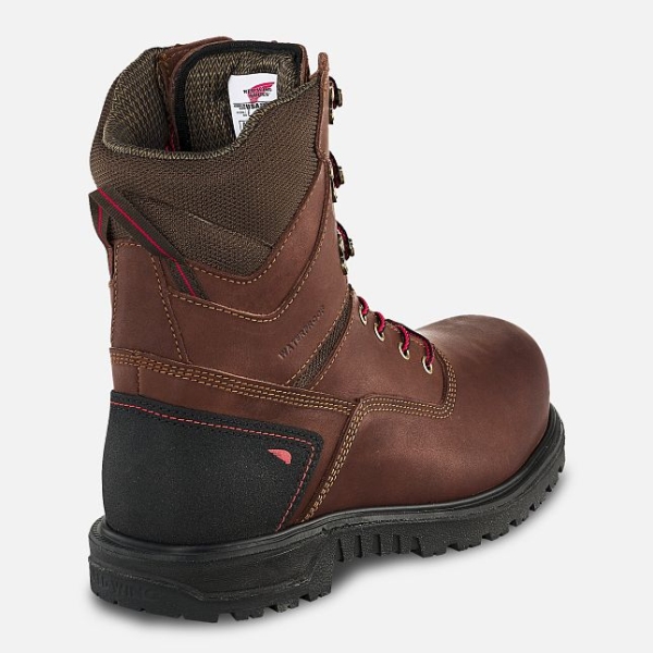 Men's Red Wing Brnr XP 8-inch Waterproof CSA Safety Shoes Brown | NZ3745OAD