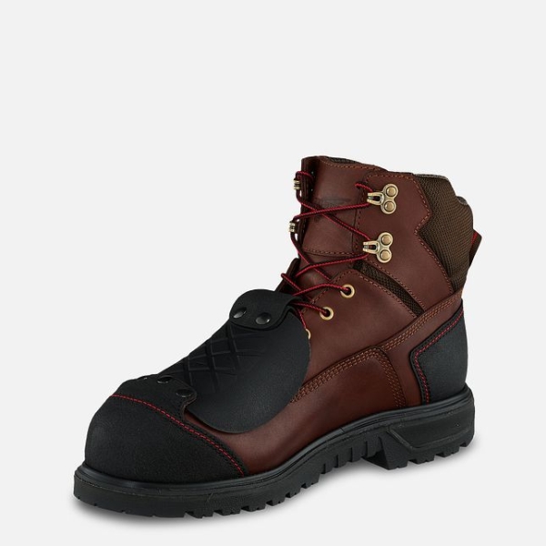 Men's Red Wing Brnr Xp 6-inch Waterproof Metguard Safety Shoes Brown | NZ6403MKQ