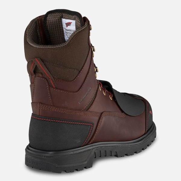 Men's Red Wing Brnr Xp 8-inch Waterproof Metguard Safety Shoes Brown | NZ1408JTS