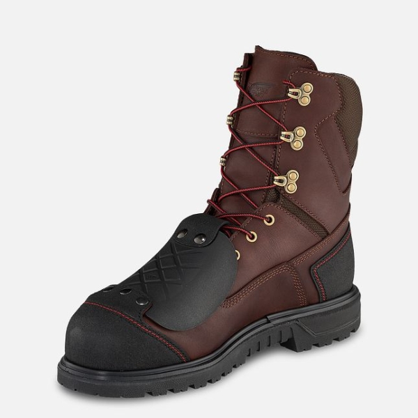 Men's Red Wing Brnr Xp 8-inch Waterproof Metguard Safety Shoes Brown | NZ1408JTS