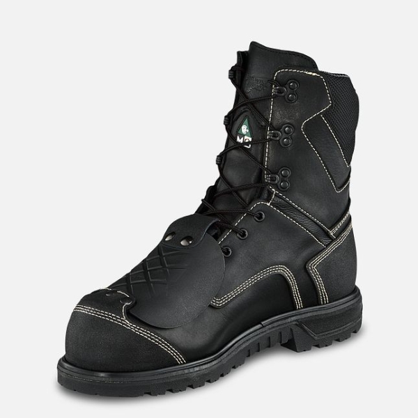 Men's Red Wing Brnr Xp 8-inch Waterproof, Metguard CSA Work Boots Black | NZ2501EOQ