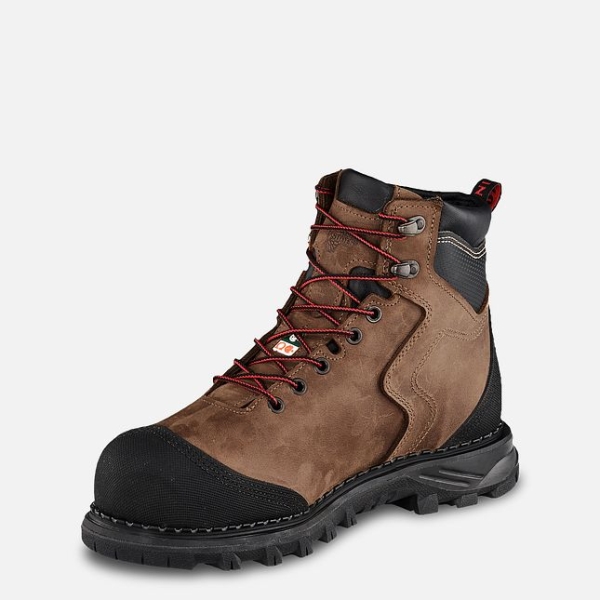 Men's Red Wing Burnside 6-inch CSA Waterproof Shoes Brown | NZ8705KRX