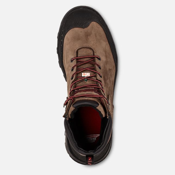 Men's Red Wing Burnside 6-inch CSA Waterproof Shoes Brown | NZ8705KRX