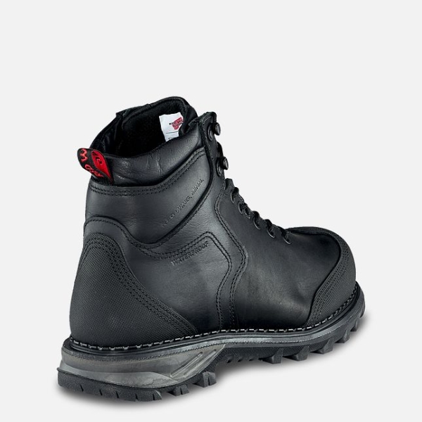 Men's Red Wing Burnside 6-inch Waterproof Safety Shoes Black | NZ1638MHZ