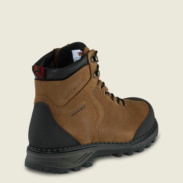 Men's Red Wing Burnside 6-inch Waterproof Safety Toe Boot Work Boots Brown / Black | NZ4682MTB