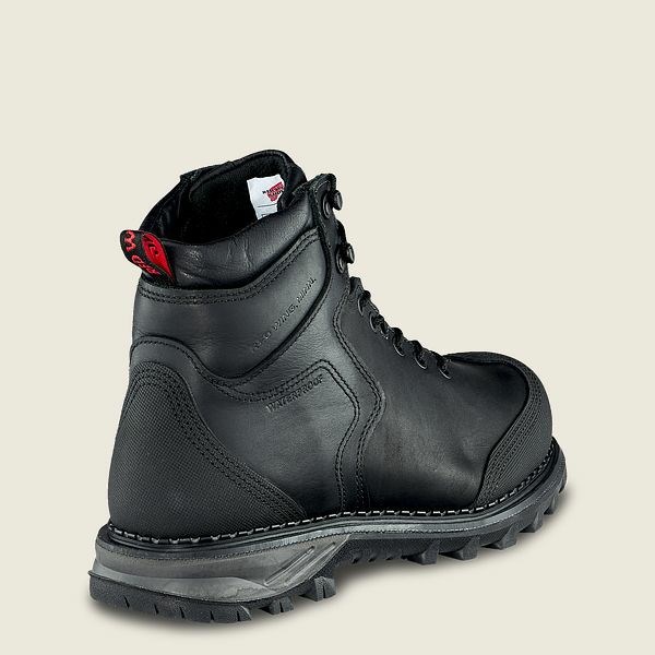 Men's Red Wing Burnside 6-inch Waterproof Safety Toe Boot Work Boots Black | NZ5934DYM