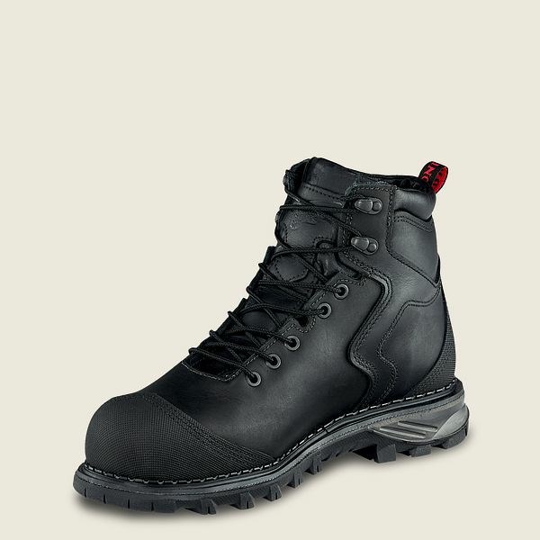 Men's Red Wing Burnside 6-inch Waterproof Safety Toe Boots Black | NZ7105RTB