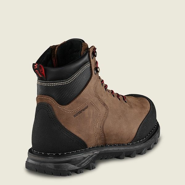 Men's Red Wing Burnside 6-inch Waterproof, CSA Safety Toe Boot Work Boots Brown / Black | NZ9407WXT