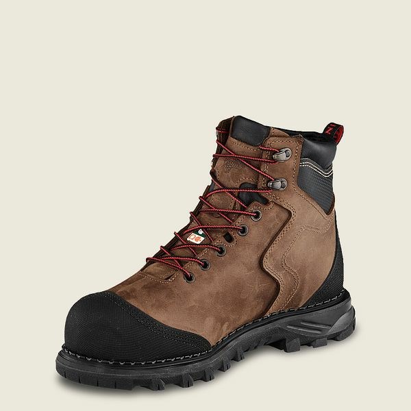 Men's Red Wing Burnside 6-inch Waterproof, CSA Safety Toe Boot Work Boots Brown / Black | NZ9407WXT