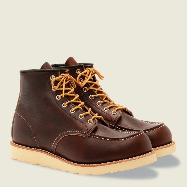 Men's Red Wing Classic Moc 6-inch boot Heritage Boots Brown | NZ5823LNA