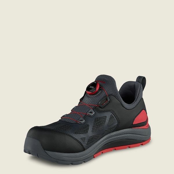 Men's Red Wing CoolTech Athletics Safety Toe Work Shoes Black / Red | NZ9610TEP