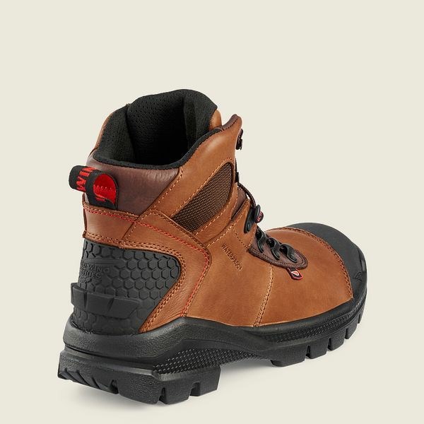 Men's Red Wing Crv 6-inch Waterproof Safety Toe Boots Brown / Black | NZ8639DGI