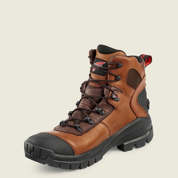 Men's Red Wing Crv 6-inch Waterproof Safety Toe Boots Brown / Black | NZ8639DGI