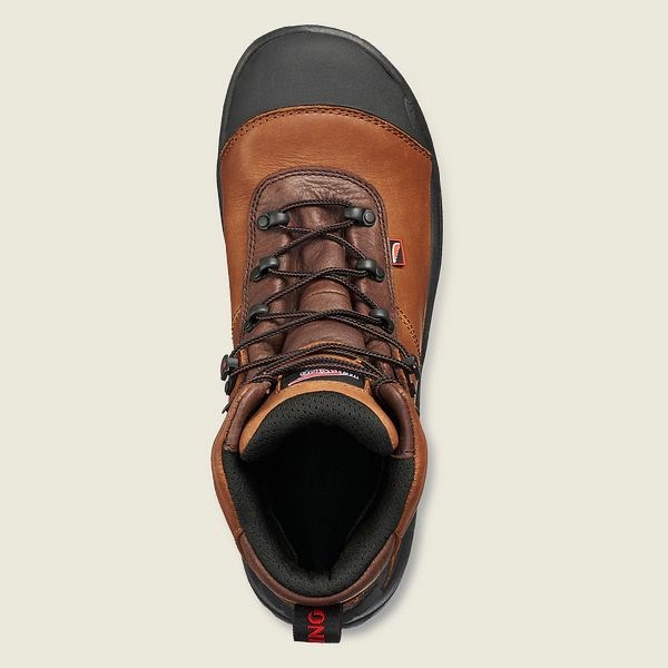 Men's Red Wing Crv 6-inch Waterproof Safety Toe Boots Brown / Black | NZ8639DGI