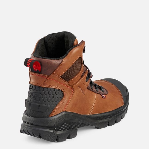 Men's Red Wing Crv™ 6-inch Waterproof Safety Shoes Brown | NZ8396QFO