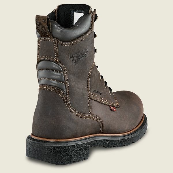 Men's Red Wing DynaForce 8-inch Insulated, Waterproof Safety Toe Boot Work Boots Brown | NZ4107JUT