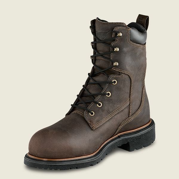 Men's Red Wing DynaForce 8-inch Insulated, Waterproof Safety Toe Boot Work Boots Brown | NZ4107JUT