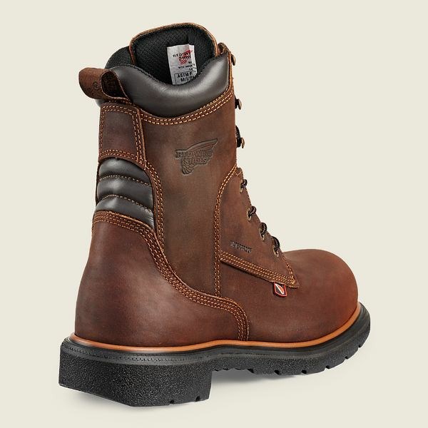 Men's Red Wing DynaForce 8-inch Waterproof Safety Toe Boot Work Boots Brown | NZ1268DFQ