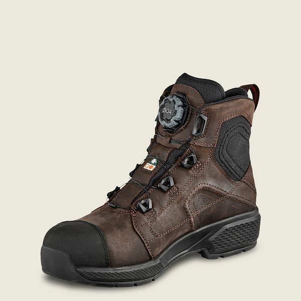 Men's Red Wing Exos Lite 6-inch Waterproof Safety Toe Boots Brown / Black | NZ0169WKY