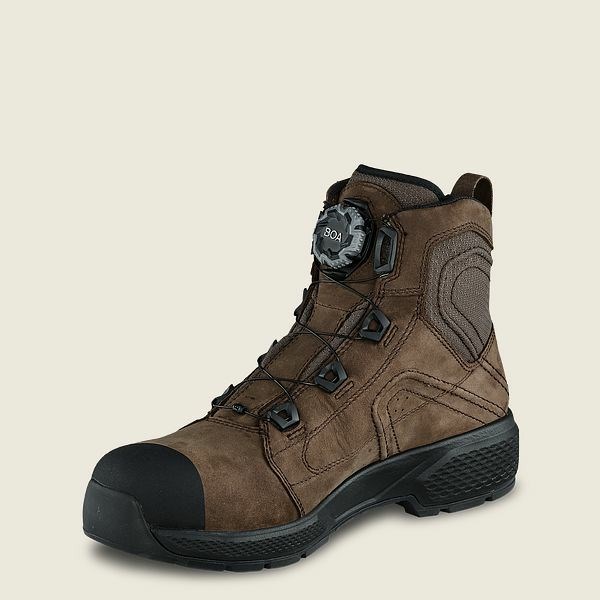 Men's Red Wing Exos Lite 6-inch Waterproof Safety Toe Boots Brown / Black | NZ1680IDL