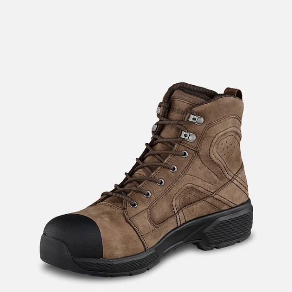 Men's Red Wing Exos Lite 6-inch Waterproof Work Boots Brown | NZ1982KYS