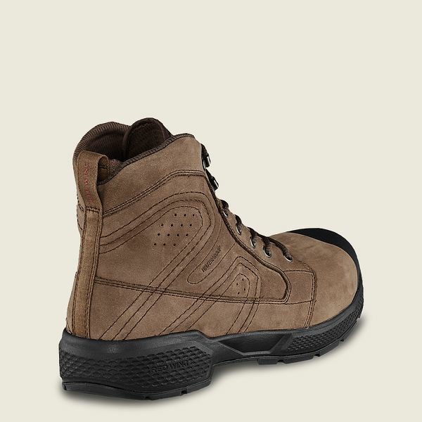 Men's Red Wing Exos Lite 6-inch Waterproof Safety Toe Boots Brown / Black | NZ2063OKA