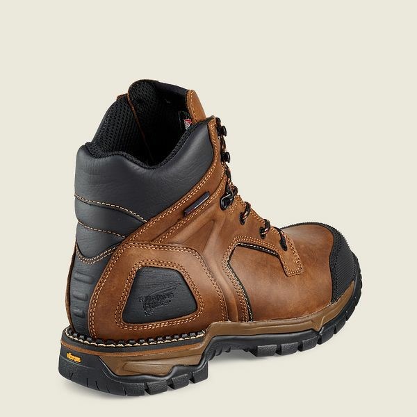 Men's Red Wing FlexForce 6-inch Waterproof Safety Toe Boots Brown / Black | NZ7089EWP