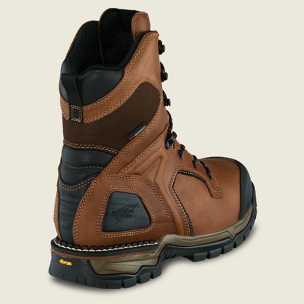 Men's Red Wing FlexForce 8-inch Waterproof Safety Toe Boots Brown / Black | NZ2857UDT