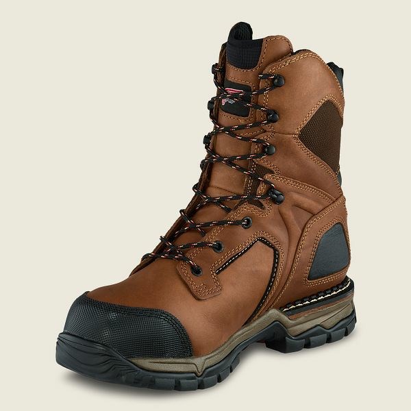 Men's Red Wing FlexForce 8-inch Waterproof Safety Toe Boots Brown / Black | NZ2857UDT