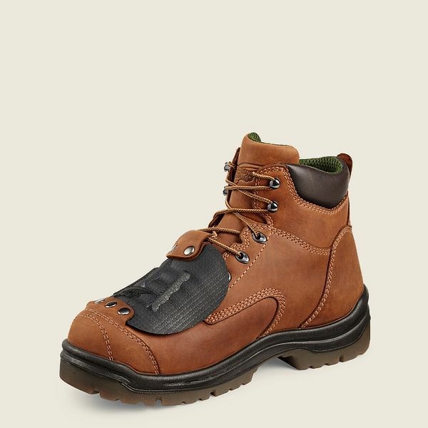 Men's Red Wing King Toe 6-inch Safety Toe Metguard Boot Work Boots Brown | NZ1469QJK