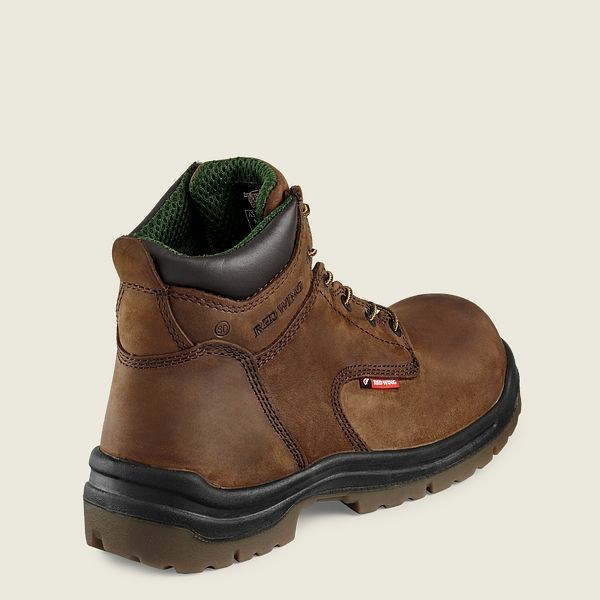 Men's Red Wing King Toe 6-inch Safety Toe Boot Work Boots Brown | NZ5369USE