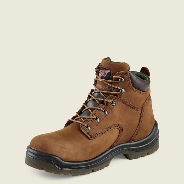 Men's Red Wing King Toe 6-inch Waterproof Safety Toe Boot Work Boots Brown | NZ0473OYV