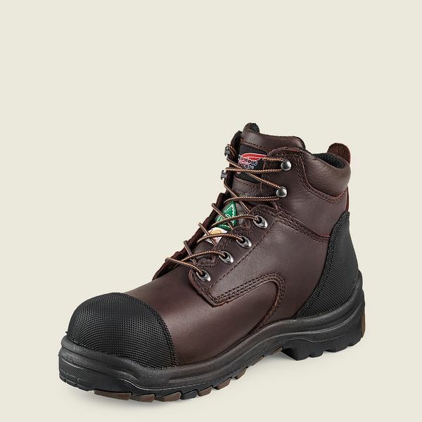 Men's Red Wing King Toe 6-inch Waterproof CSA Safety Toe Boots Brown / Black | NZ1453UHV