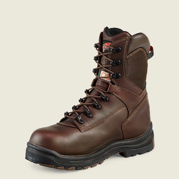 Men's Red Wing King Toe 8-inch Insulated, Waterproof CSA Safety Toe Boots Brown / Black | NZ4581AIS