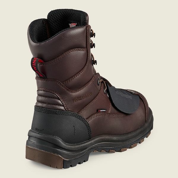 Men's Red Wing King Toe 8-inch Waterproof CSA Metguard Safety Toe Boot Work Boots Brown | NZ1680JUI