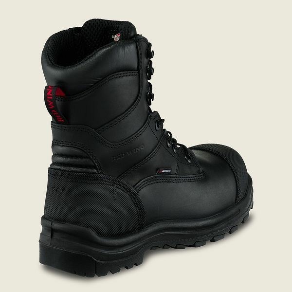 Men's Red Wing King Toe 8-inch Waterproof CSA Safety Toe Boots Black | NZ4053TCX