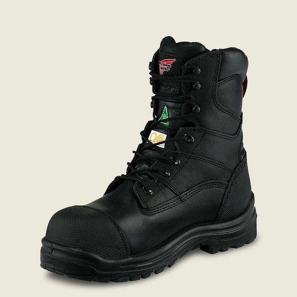 Men's Red Wing King Toe 8-inch Waterproof CSA Safety Toe Boots Black | NZ4053TCX