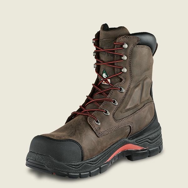 Men's Red Wing King Toe ADC 8-inch Insulated, Waterproof CSA Safety Toe Boots Brown / Black | NZ1953KTY