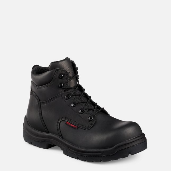 Men\'s Red Wing King Toe® 6-inch Safety Shoes Black | NZ8164WMG