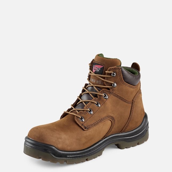 Men's Red Wing King Toe® 6-inch Waterproof Work Boots Brown | NZ2048CAK