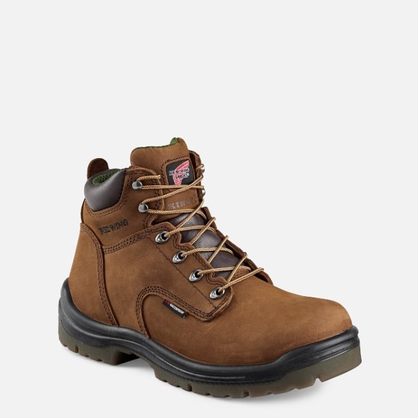 Men\'s Red Wing King Toe® 6-inch Waterproof Work Boots Brown | NZ2048CAK