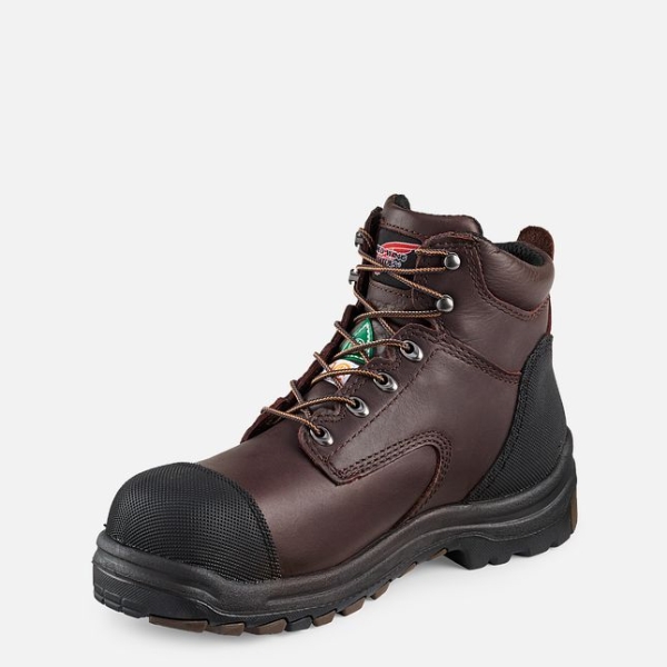 Men's Red Wing King Toe® 6-inch Waterproof CSA Work Shoes Brown | NZ3845SAP