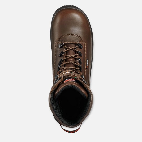 Men's Red Wing King Toe® 8-inch Insulated CSA Waterproof Shoes Brown | NZ3548CKR