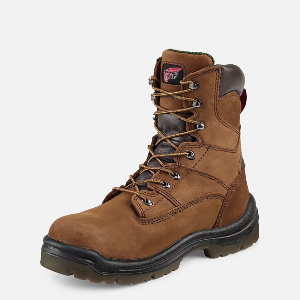 Men's Red Wing King Toe® 8-inch Waterproof Shoes Brown | NZ1634LOR